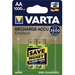 Varta RECH.AC. ENDL.AA1000mAh BLI2 Pile Rechargeable LR6 (AA) NiMH 1000 MAh 1.2 V 2 Pc(s) -France VARTA Soldes Boutique 12562599 3