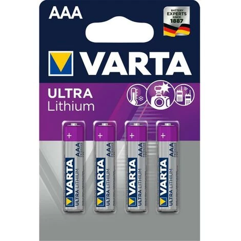 VARTA Batterie Au Lithium AAA 4-Plaquette 1 VARTA Batterie Au Lithium AAA 4-Plaquette