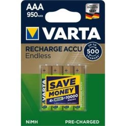 Piles Rechargeables Recharge Akku Endless Type AAA NiMH 950 MAh - 4 Pièces Varta -France VARTA Soldes Boutique 15112454 3