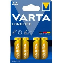 Varta Longlife AA - Single-use Battery - AA - Alcaline - 1,5 V - 4 Pièce(s) - Bleu - Jaune (04106 110 414)