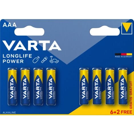 Varta Longlife Power Aaa/Lr03 6+2 - VARTA 1 Varta Longlife Power Aaa/Lr03 6+2 - VARTA