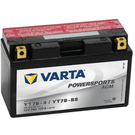 Batterie Varta Powersports AGM YT7B-4 - 12V 7Ah 120A 1 Batterie Varta Powersports AGM YT7B-4 - 12V 7Ah 120A