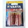 Blister De 6 Piles LR6 (AA) Alcalines 1.5V Dont 2 Gratuites (date 12/2025 )longue Durée Max Tech VARTA 726034