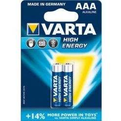 Varta -4903/2B - Batterie à Usage Unique - AAA - Alcaline - 1,5 V - 2 Pièce(s) - Bleu (04903 121 412)