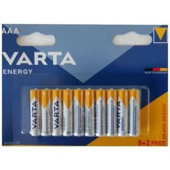 Pack Piles Alcaline AAA/LR03 Varta Energie - 8+2 Gratuites - 1,5V