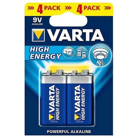 VARTA Pile Alcaline 6LR61 - 9 V Par 4 (4922121414) 1 VARTA Pile Alcaline 6LR61 - 9 V Par 4 (4922121414)
