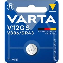 Micro Pile Bouton Varta Silver Sr43 - V386 / V12gs 1,55v (emballage 1 Unit) ø11,6x4,2mm