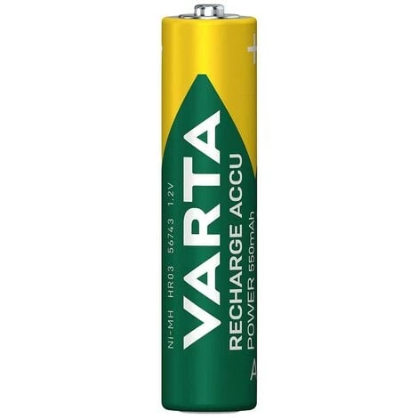 Varta RECH.AC.PowerAAA550mAh Bli 4 Pile Rechargeable LR3 (AAA) NiMH 550 MAh 1.2 V 4 Pc(s) 1 Varta RECH.AC.PowerAAA550mAh Bli 4 Pile Rechargeable LR3 (AAA) NiMH 550 MAh 1.2 V 4 Pc(s)