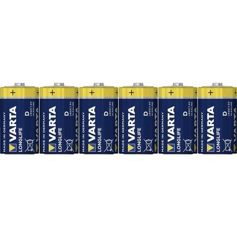 Varta LONGLIFE D Folie 6 Pile LR20 (D) Alcaline(s) 15800 MAh 1.5 V 6 Pc(s) 1 Varta LONGLIFE D Folie 6 Pile LR20 (D) Alcaline(s) 15800 MAh 1.5 V 6 Pc(s)