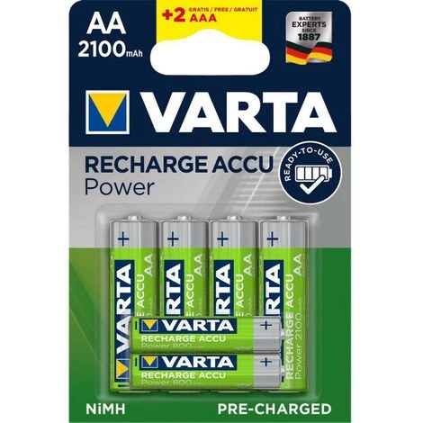 VARTA Batterie Rechargeable NiMH AA 1.2 V 2100 MAh 6-Blister 1 VARTA Batterie Rechargeable NiMH AA 1.2 V 2100 MAh 6-Blister