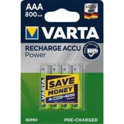 VARTA Batterie Rechargeable NiMH AAA 1.2 V 800 MAh 4-Blister