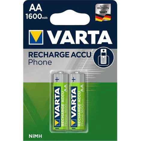 VARTA Batterie Rechargeable NiMH AA 1.2 V 1700 MAh 2-Blister 1 VARTA Batterie Rechargeable NiMH AA 1.2 V 1700 MAh 2-Blister