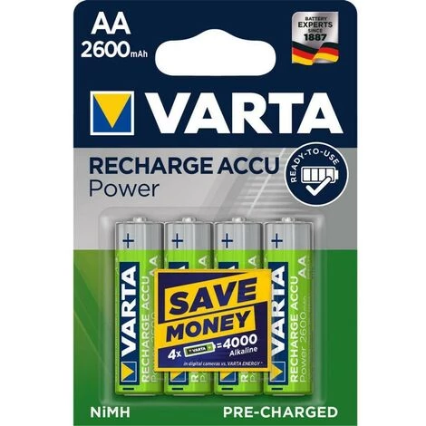 VARTA Batterie Rechargeable NiMH AA 1.2 V 2500 MAh 4-Blister 1 VARTA Batterie Rechargeable NiMH AA 1.2 V 2500 MAh 4-Blister