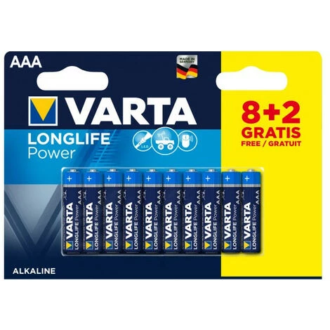 Varta VARTA Piles Alcalines LR03 AAA 8 + 2 Offertes (04903 121 410) 1 Varta VARTA Piles Alcalines LR03 AAA 8 + 2 Offertes (04903 121 410)