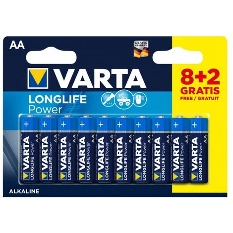Varta VARTA Piles Alcalines LR6 / AA 8 + 2 Offertes (04906 121 410) 1 Varta VARTA Piles Alcalines LR6 / AA 8 + 2 Offertes (04906 121 410)