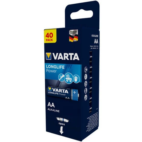 Varta Batterie Alk. Mignon AA LR06 1.5V Longlife Pow. Sto. Box 40-Pack - Battery - Mignon (AA) (04906 121 194) 1 Varta Batterie Alk. Mignon AA LR06 1.5V Longlife Pow. Sto. Box 40-Pack - Battery - Mignon (AA) (04906 121 194)