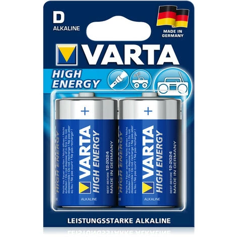 Varta HIGH ENERGY D - Single-use Battery - D - Alcaline - 1,5 V - 2 Pièce(s) - 10 Année(s) (04920110412) 1 Varta HIGH ENERGY D - Single-use Battery - D - Alcaline - 1,5 V - 2 Pièce(s) - 10 Année(s) (04920110412)