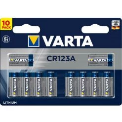 Varta Pile Cylindrique Lithium CR123A, 3 V, 10 Pièces En Blister (06205 301 461)