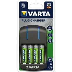 VARTA Chargeur Plug + 4 Accus Aa