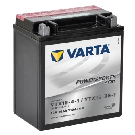 Batterie Varta Powersports AGM YTX16-4-1 - 12V 14Ah 210A 1 Batterie Varta Powersports AGM YTX16-4-1 - 12V 14Ah 210A
