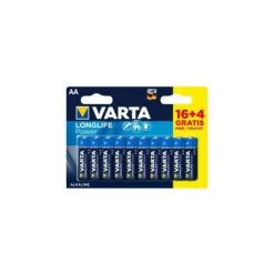 Pile Alcaline LR06 (AA) Longlife Power 1.5 V - Blister De 14 + 6 Offertes - 4906/20 - Varta